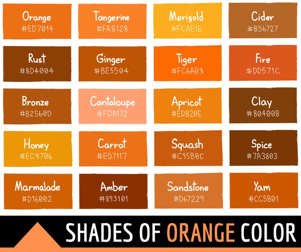 contoh shade warna orange